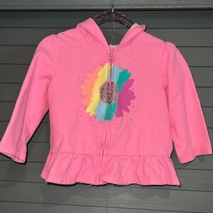 Pink Kids Jacket with Colorful Flower Design